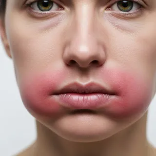 एंजियोएडेमा (Angioedema - आंखों और होंठों के नीचे गहरी सूजन)