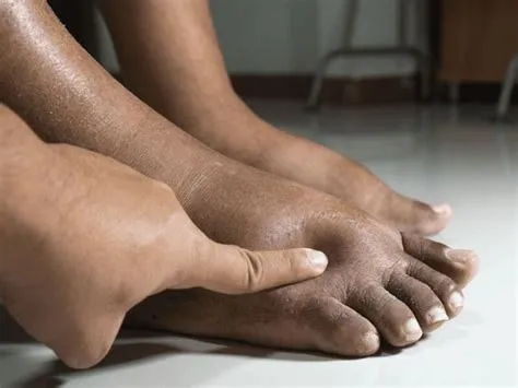 लिम्फेडेमा (Lymphedema - लसीका द्रव के कारण हाथ-पैरों में भारी सूजन)
